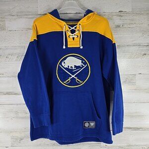 Buffalo Sabres FANATICS BLUE Hoodie MEN'S SZ XL CCM NHL Pullover Lace Up Hockey.